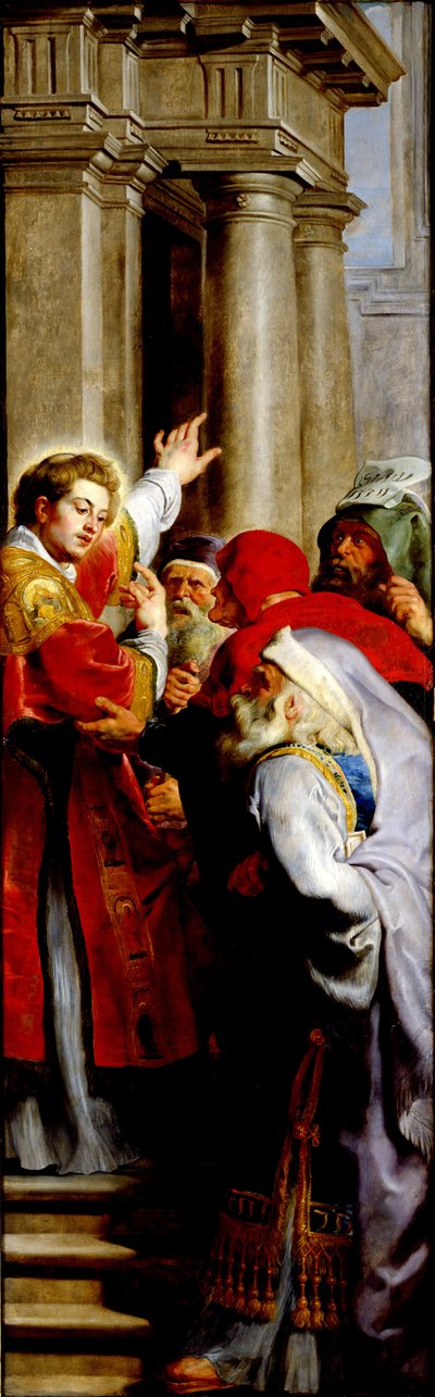 San Esteban predicando, del Tríptico de San Esteban de Peter Paul Rubens